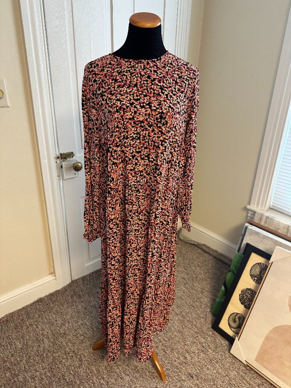 H and M Floral long sleeve Cottagecore dress - L